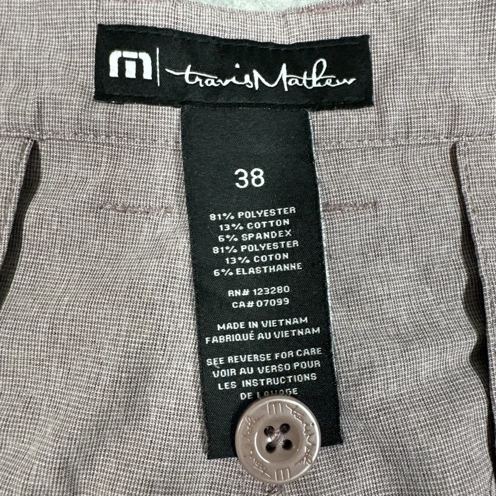 Travis Mathew Beck Men's Shorts 38 Gray Chino Stretch‎ Golf Beach Casual Boating